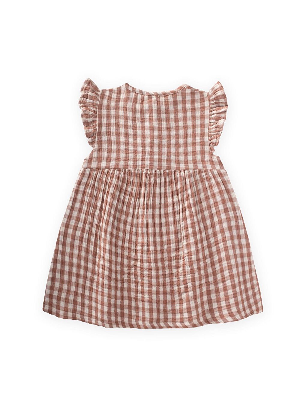 Kahverengi Kız Çocuk Desenli Elbise-1