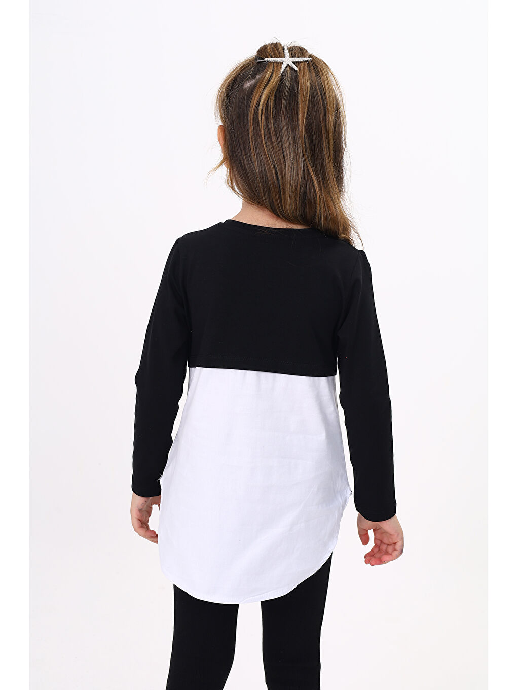 Siyah Kız Çocuk Paris London Baskılı T-Shirt-3