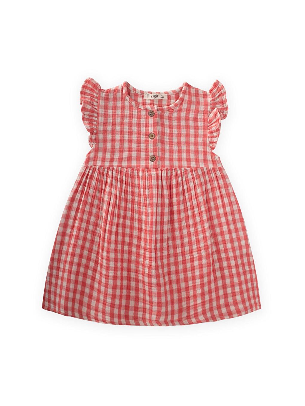 Mercan Kız Çocuk Desenli Elbise-1