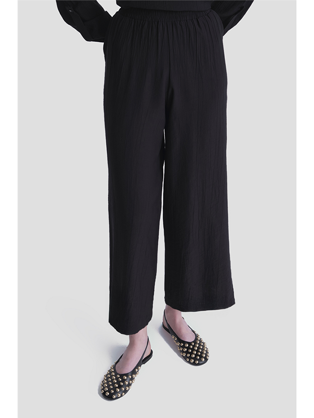 Düğme Detaylı Takım Siyah-5