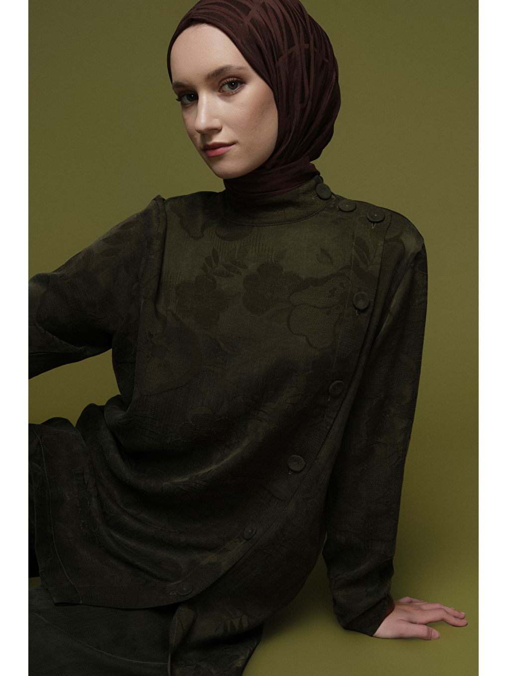 Desenli Kupra Takım Yeşil-5