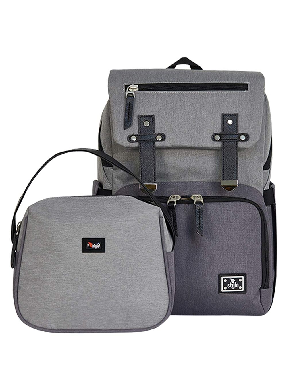 Working Mothers Bag Bebek Bakım Sırt Çantası Seti Gri