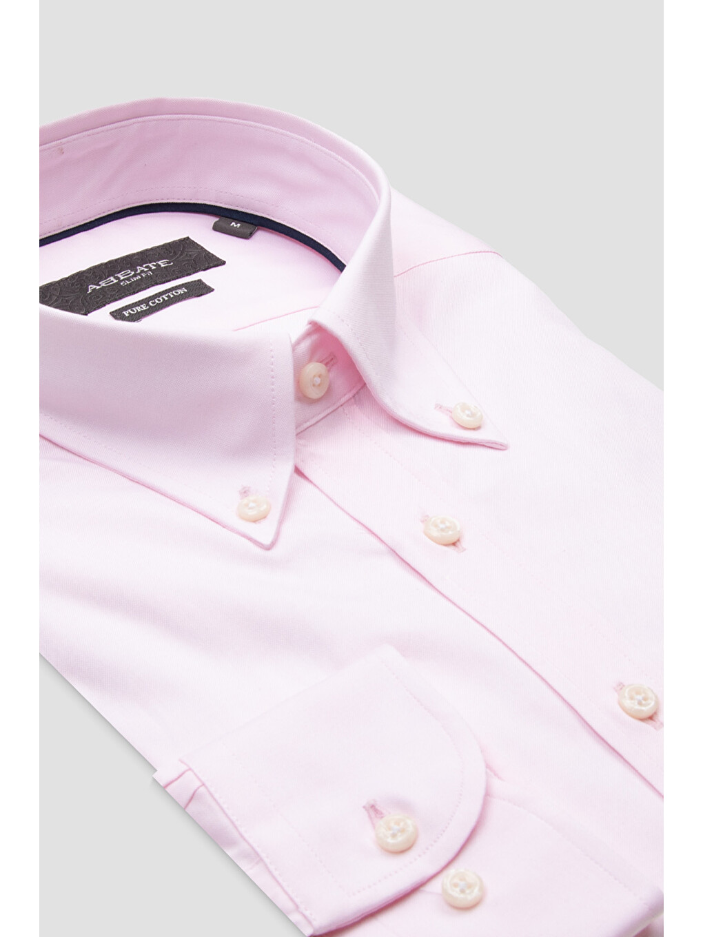 Carlo Royal Oxford Pamuklu Slim Fit Pembe Düğmeli Yaka Erkek Düz Gömlek-1