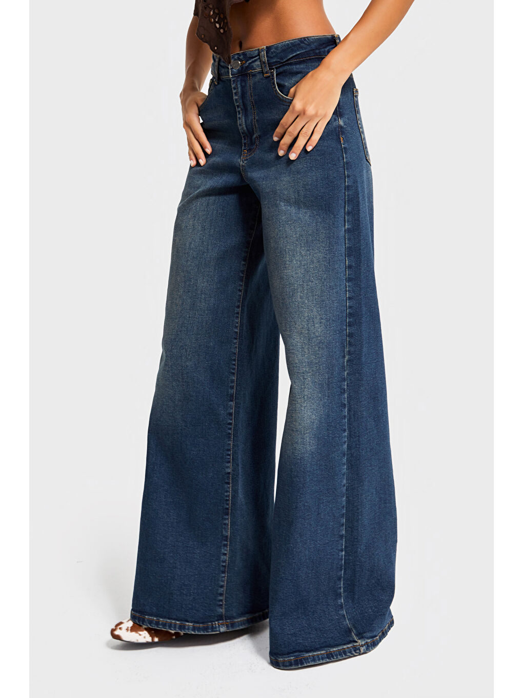 Mavi Kadın T.Kot Rengi 2w5-8 LYL36 Palazzo Fit Elastanlı Kumaş İç Boy 80cm Denim Jean-3