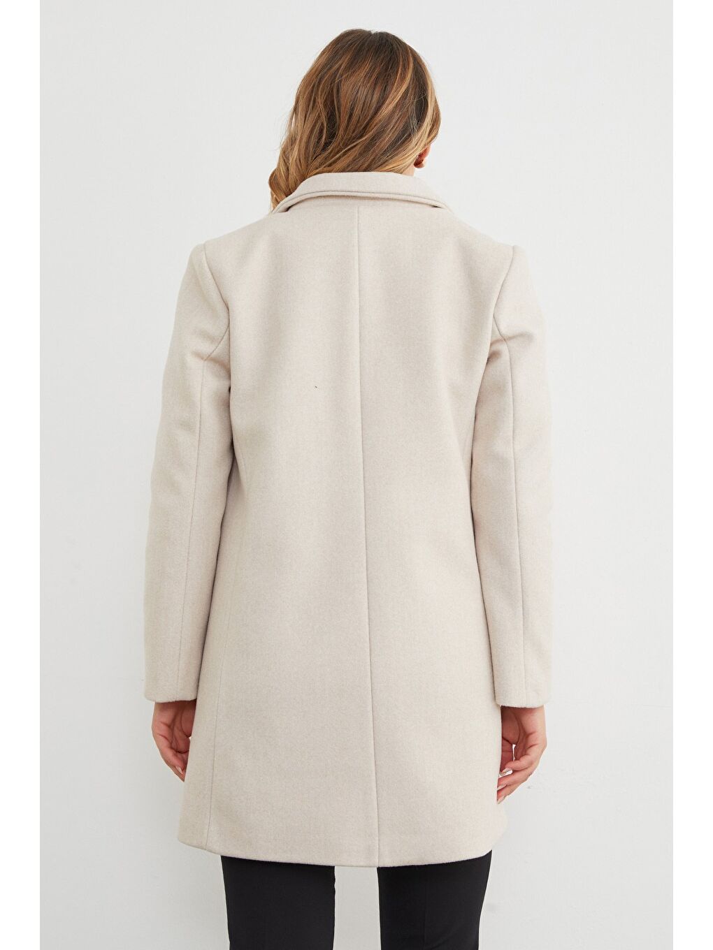 Bej Kruvaze Yaka Cepli Kaşe Kaban-3