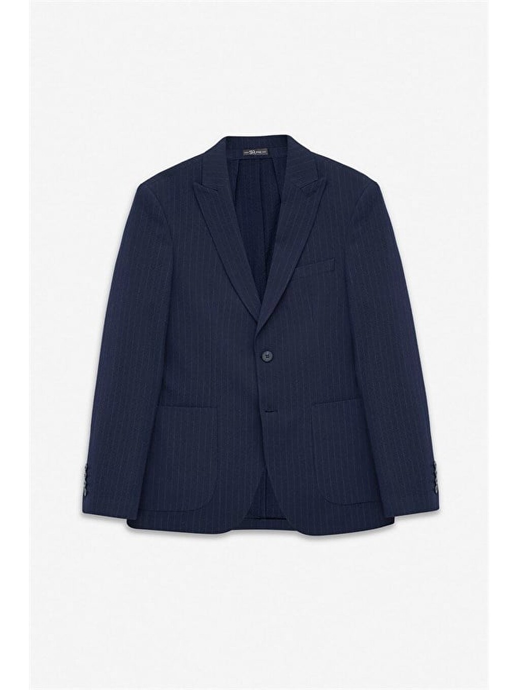 Lacivert Slim Mono Yaka Düz Torba Cep 6 Drop Takım Elbise-7