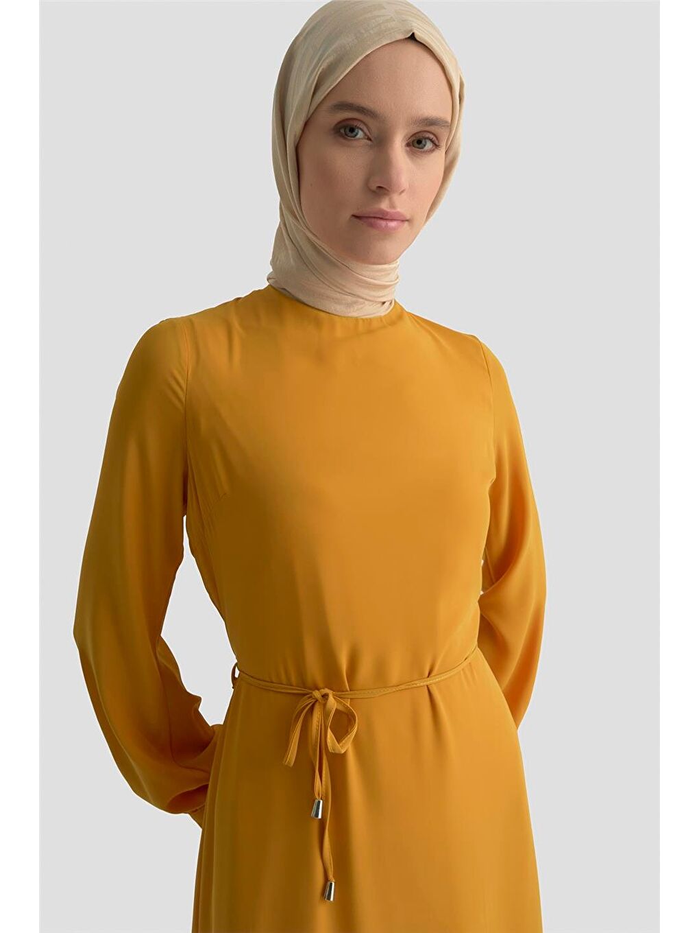 Sarı Trend Elbise 25Yt924 Hardal-2