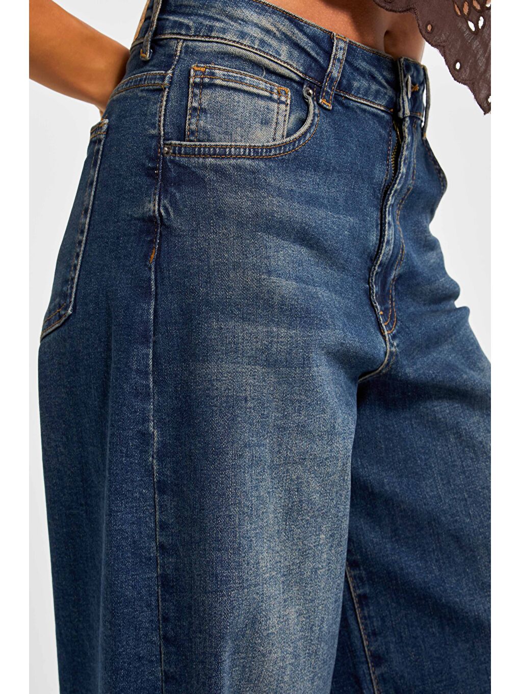 Mavi Kadın T.Kot Rengi 2w5-8 LYL36 Palazzo Fit Elastanlı Kumaş İç Boy 80cm Denim Jean-4