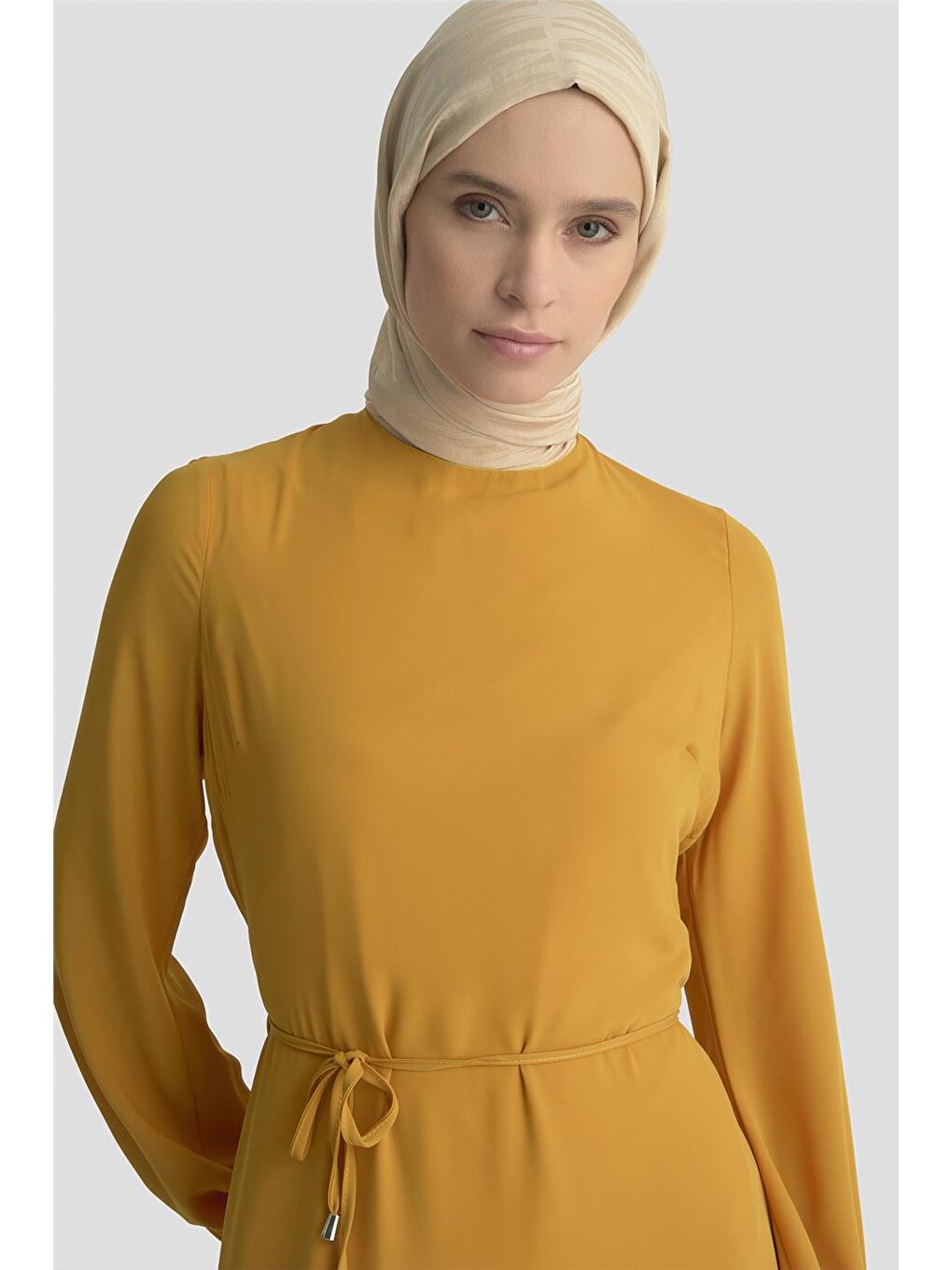 Sarı Trend Elbise 25Yt924 Hardal-3