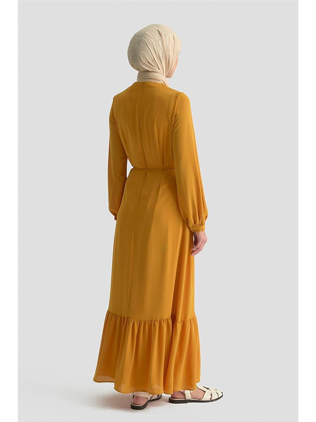 Sarı Trend Elbise 25Yt924 Hardal-4