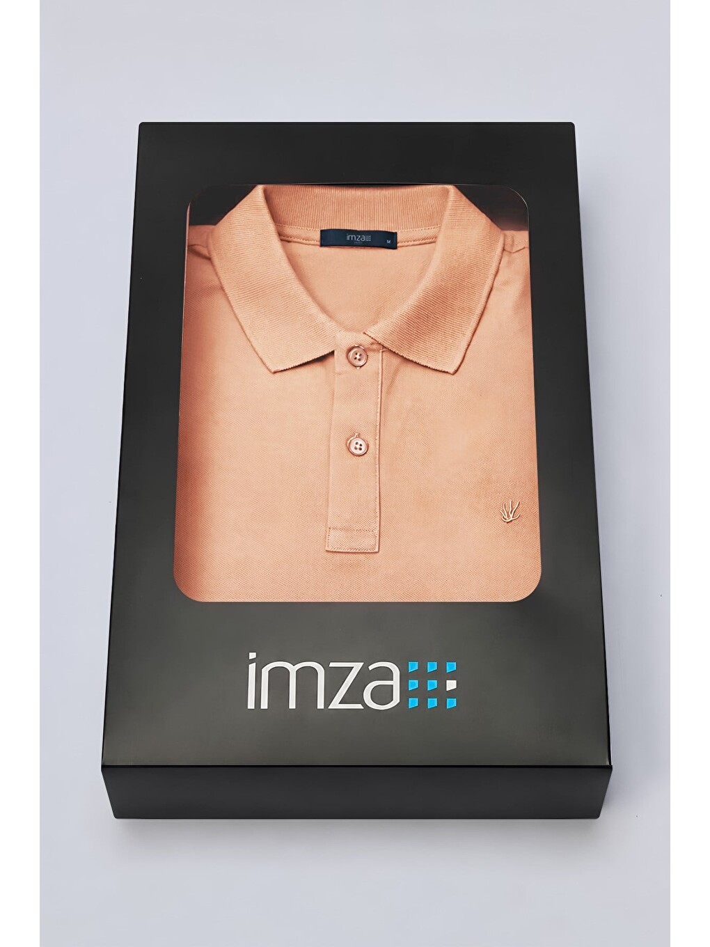 Pembe Turuncu Polo Yaka Pike Kısa Kol Slim Fit Pamuklu Tişört 1011260170-3