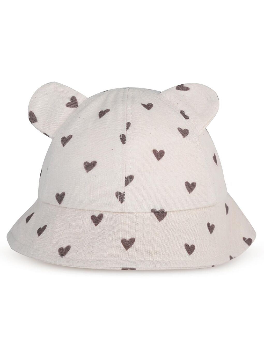 Baby 3D Kulaklı Desen 6-18 Ay Bebek Kız Maksi Şapka - Ekru