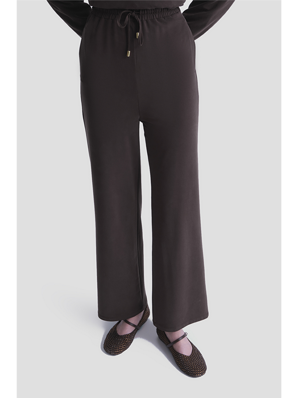 Kahverengi Modal Karışımlı Örme Takım Acı Kahve-6