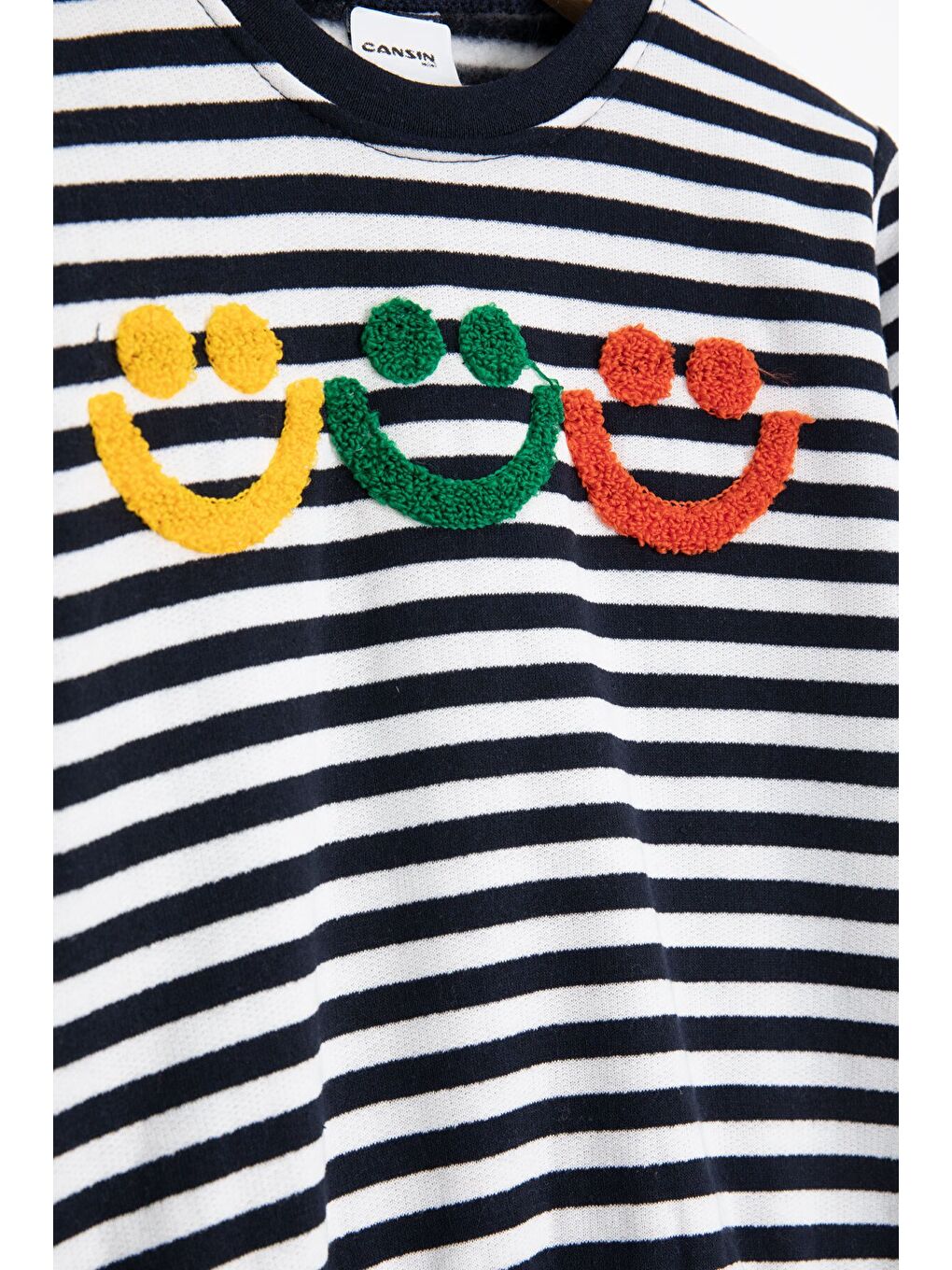 Lacivert Erkek Çocuk Gülenyüz Nakışlı Çizgili Şardonlu Takım 23320-1