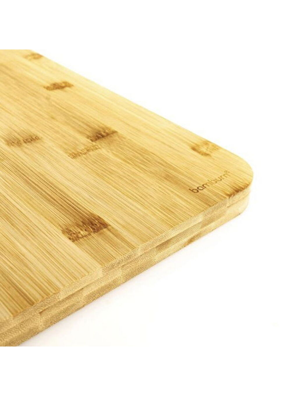 Zoe Paslanmaz Çelik Kulplu Dikdörtgen Kesme Tahtası - Açık Kahverengi - 38 cm-2