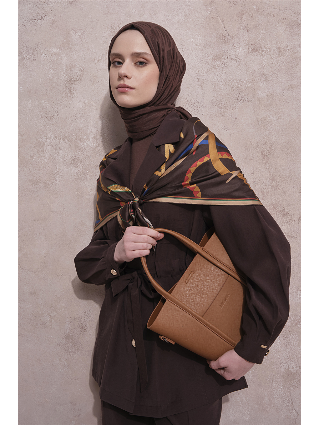 Kahverengi Cupra Karışımlı Ceketli Takım Acı Kahve-3