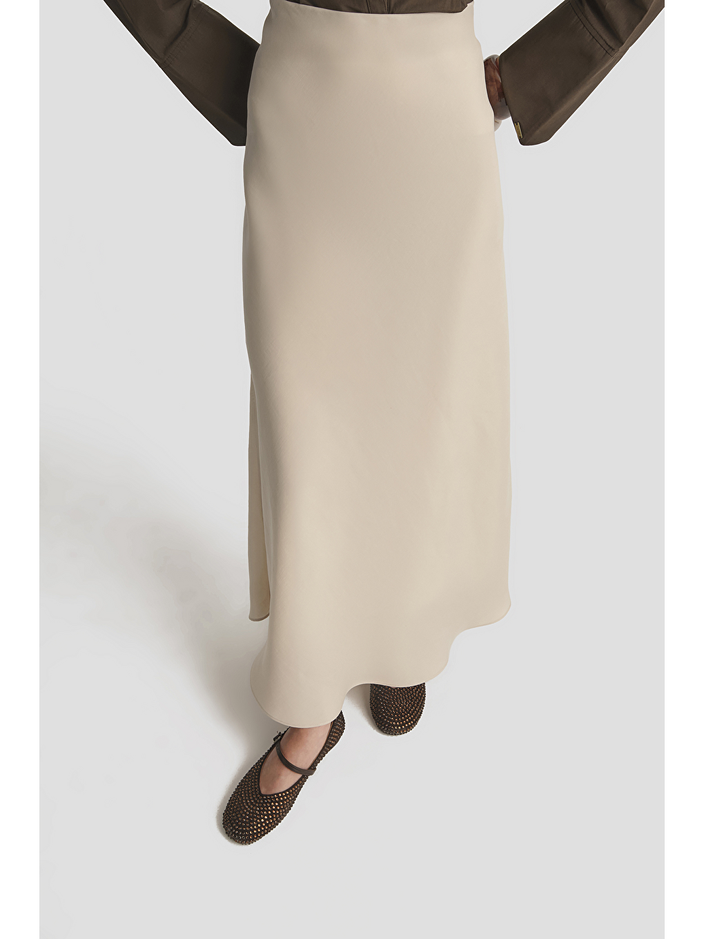 Bej Evaze Lyocell Etek Kum-3