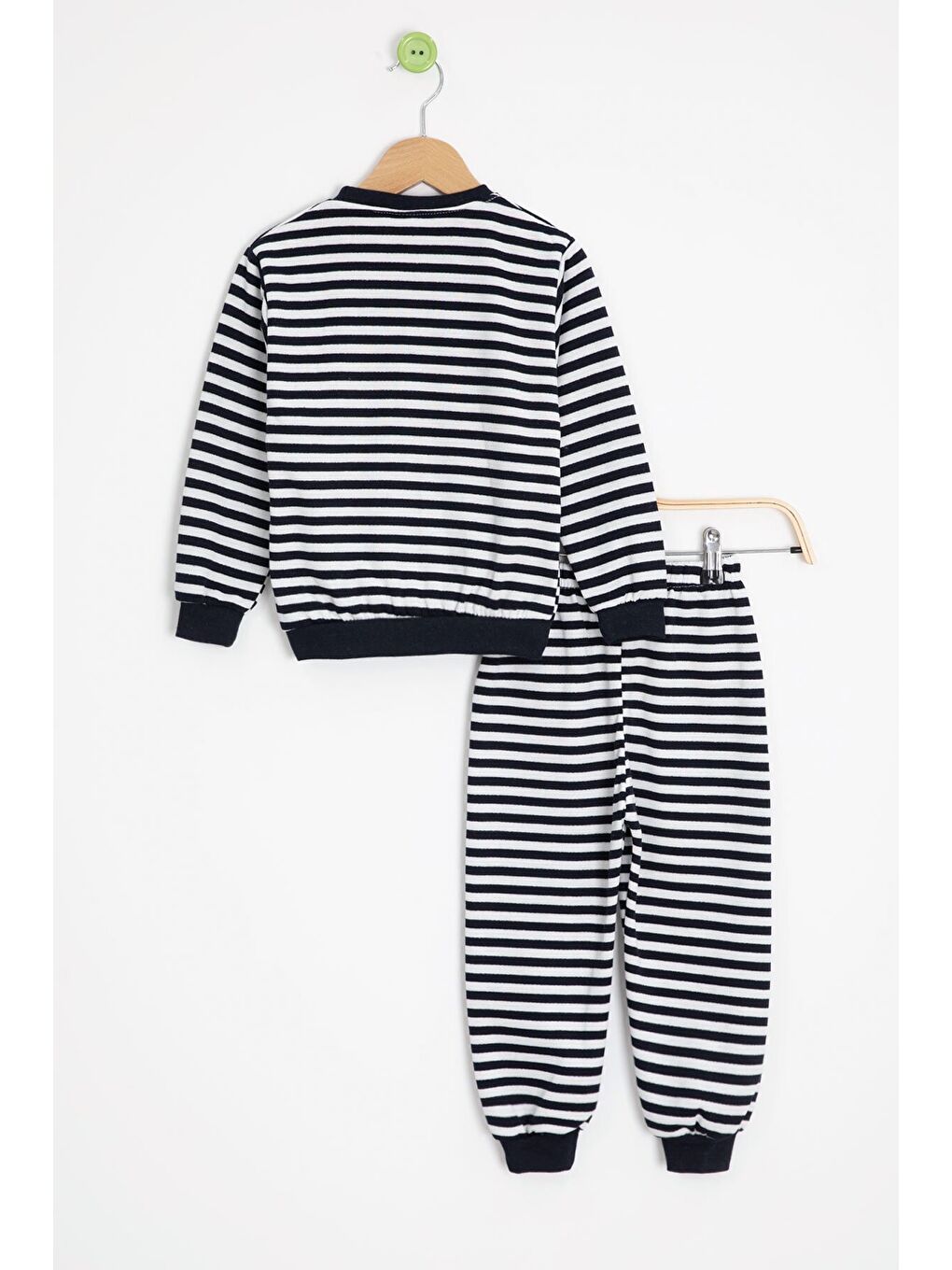Lacivert Erkek Çocuk Cute Nakışlı Çizgili Şardonlu Eşofman Takımı 23310-4