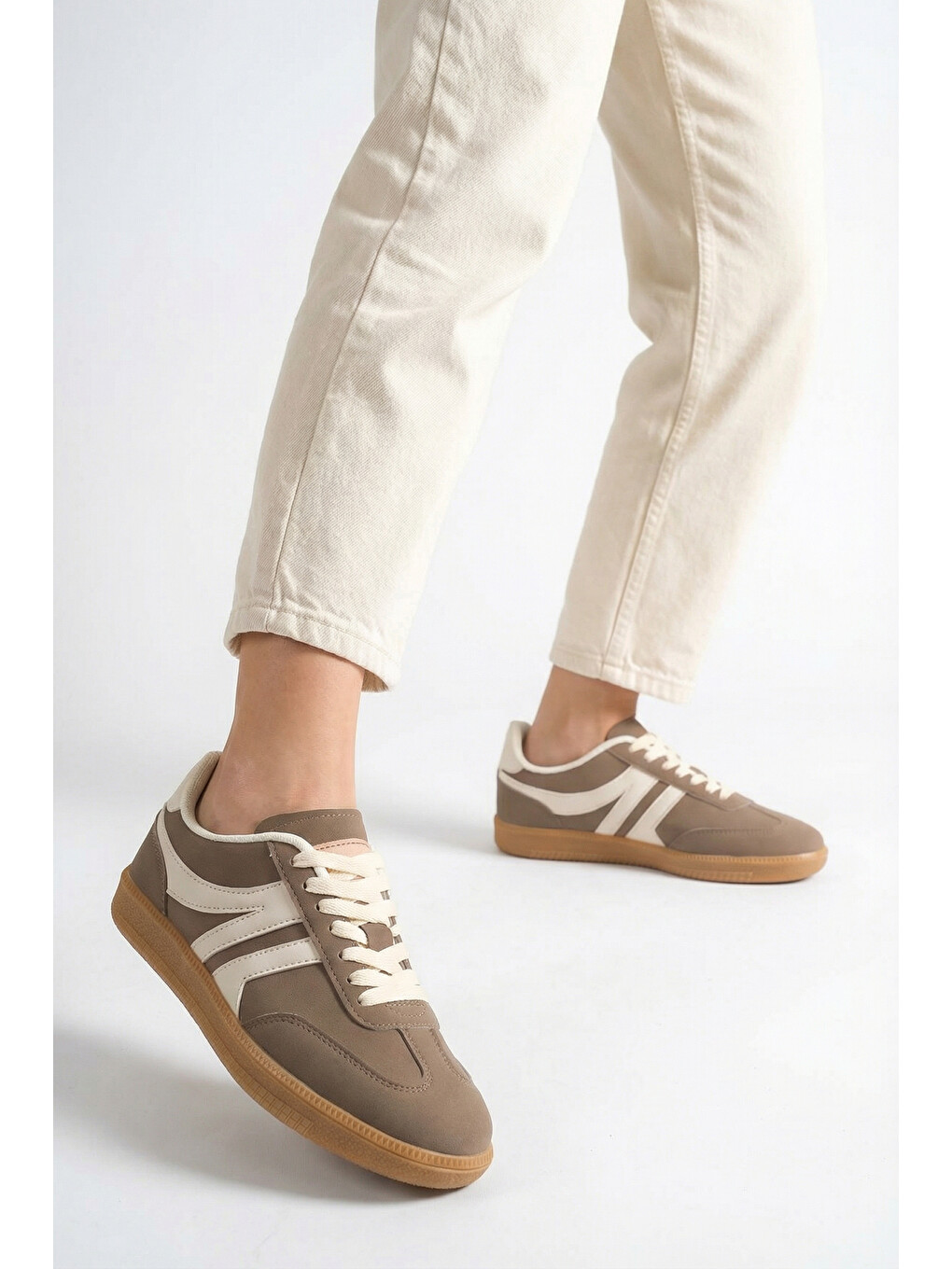 Bej Carina Günlük Ortopedik Kadın Sneaker Spor Ayakkabı-3