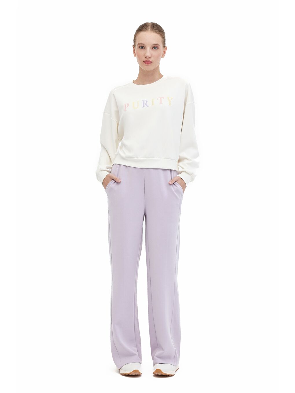 Bej WL KUNT YOG1-10 5PR Ekru Kadın Sweatshirt-2