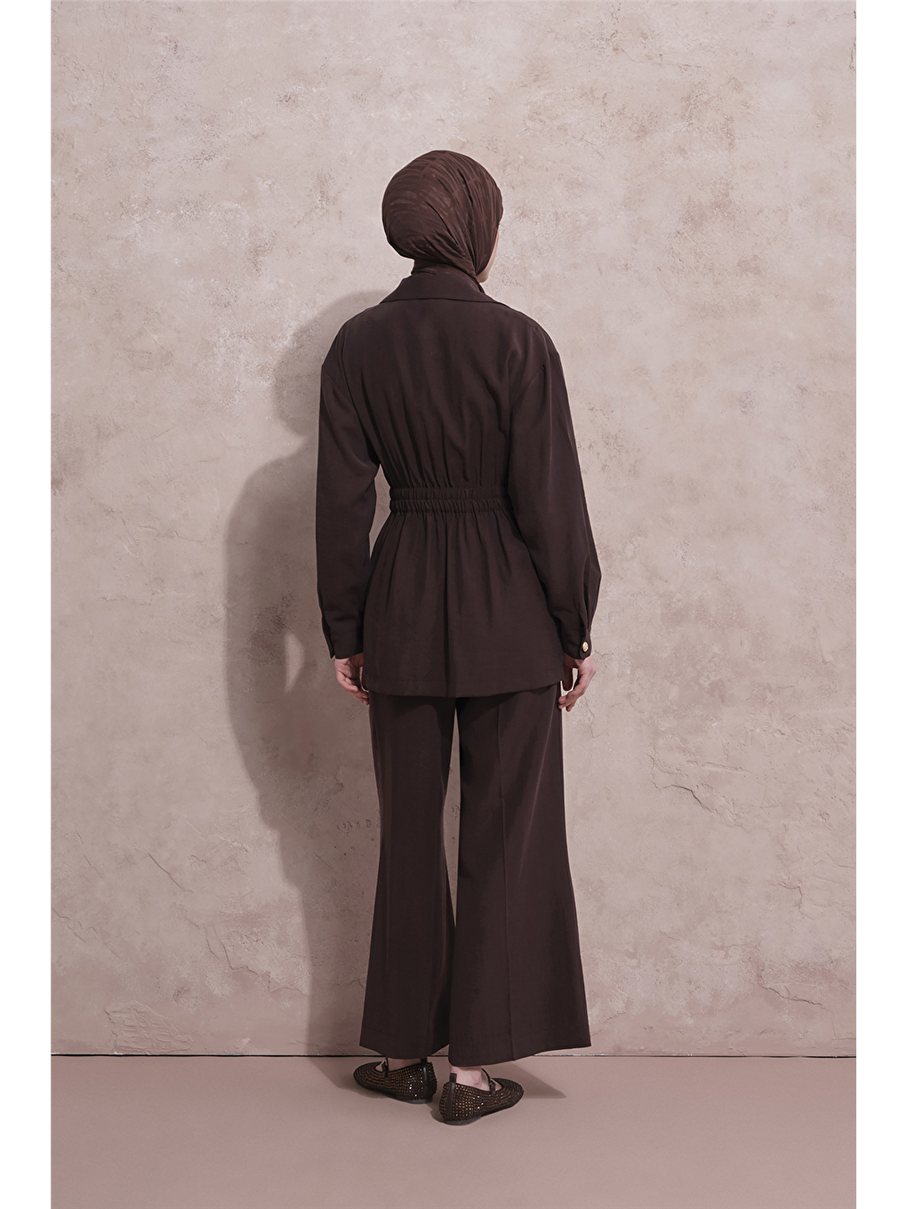 Kahverengi Cupra Karışımlı Ceketli Takım Acı Kahve-7