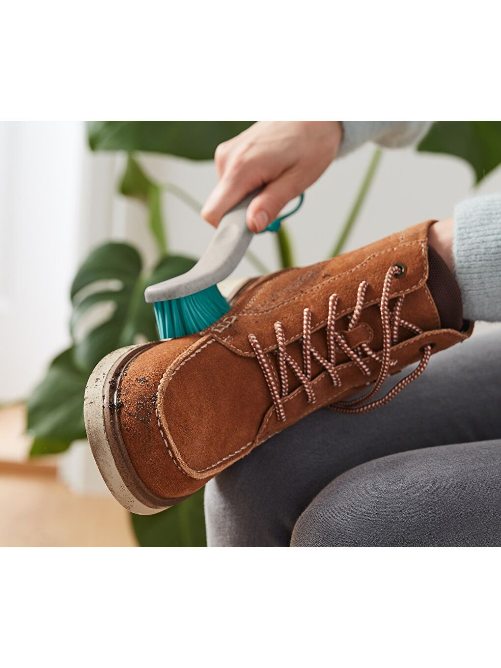 Renksiz Ayakkabı Temizleme Fırçası, 2 si 1 Arada