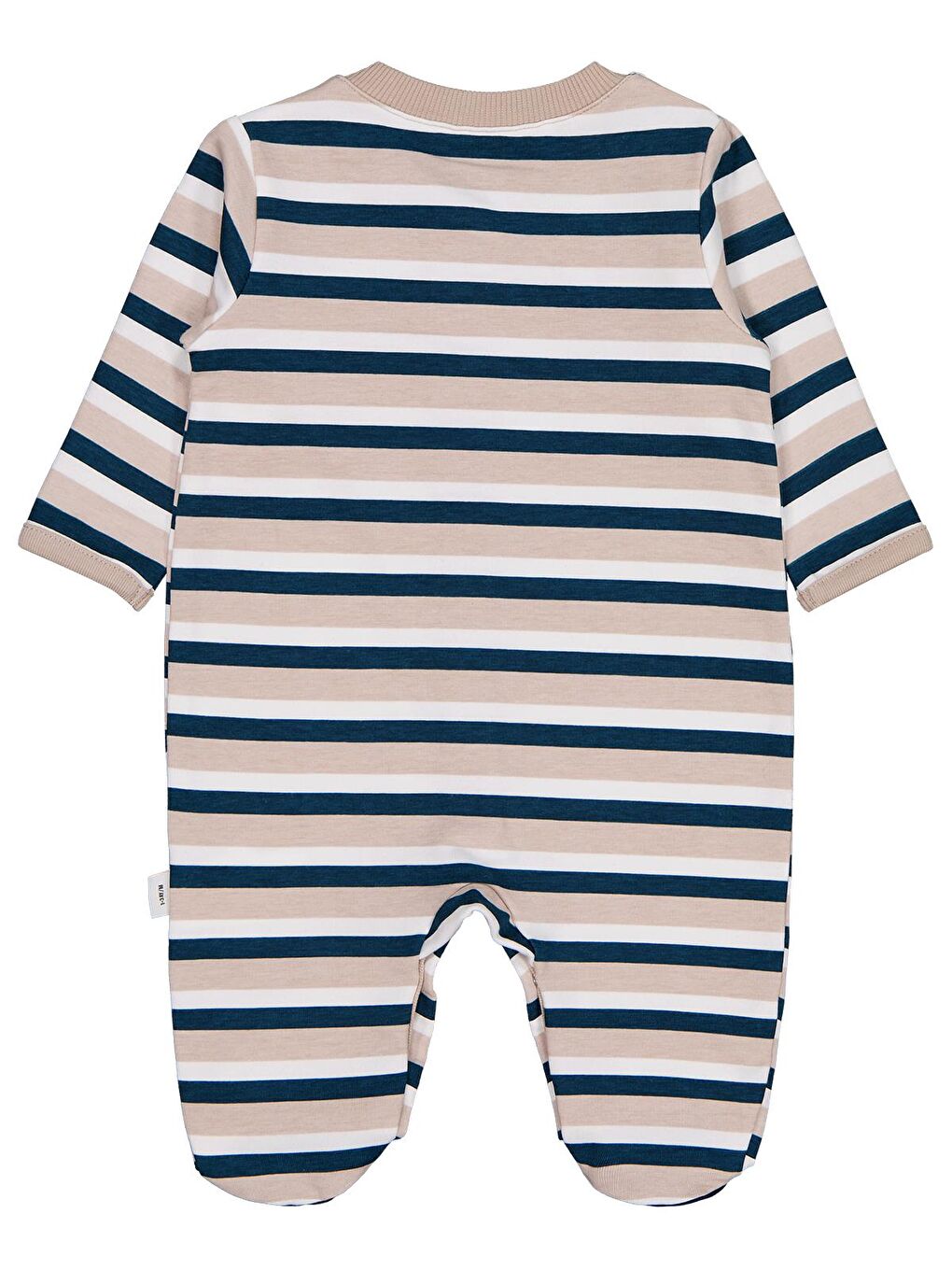 Baby Çizgili 26 Baskılı Şapkalı 1-9 Ay Tulum - Bej 6-9 Ay-1