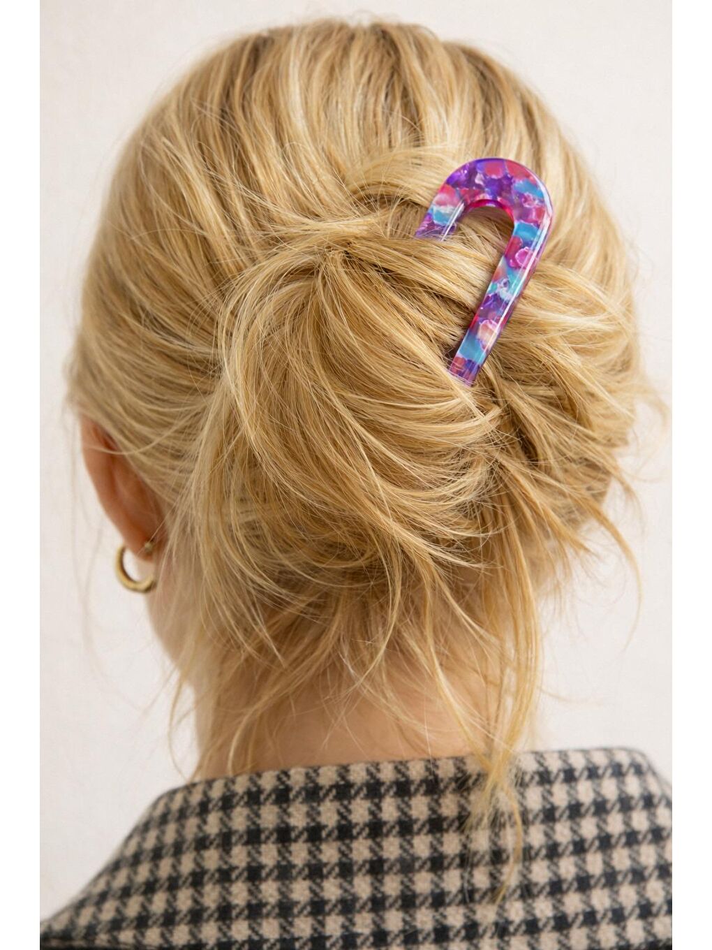 Mor Asetat Lüks U Topuz Tokası-1