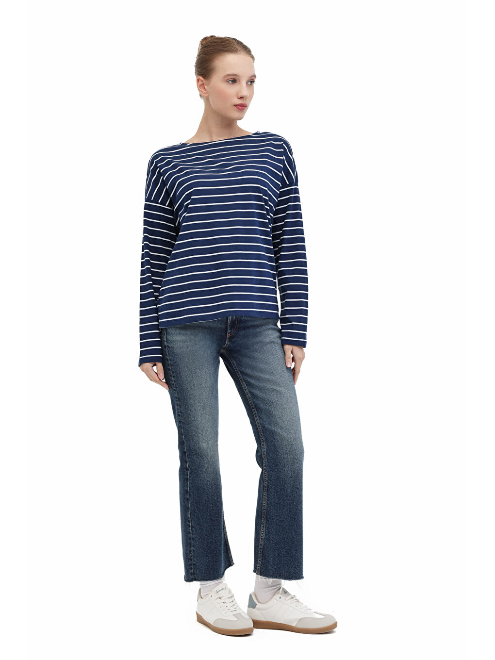 WB 14BERRA 5PR Lacivert Kadın Uzun Kol T-Shirt-2