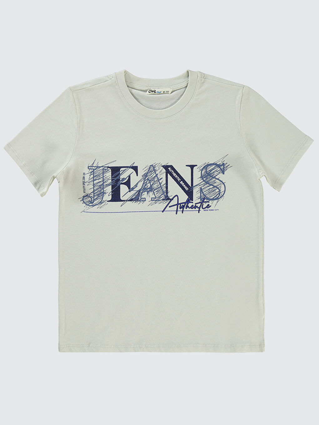 Boys Erkek Çocuk Tişört 10-13 Yaş Açık Gri