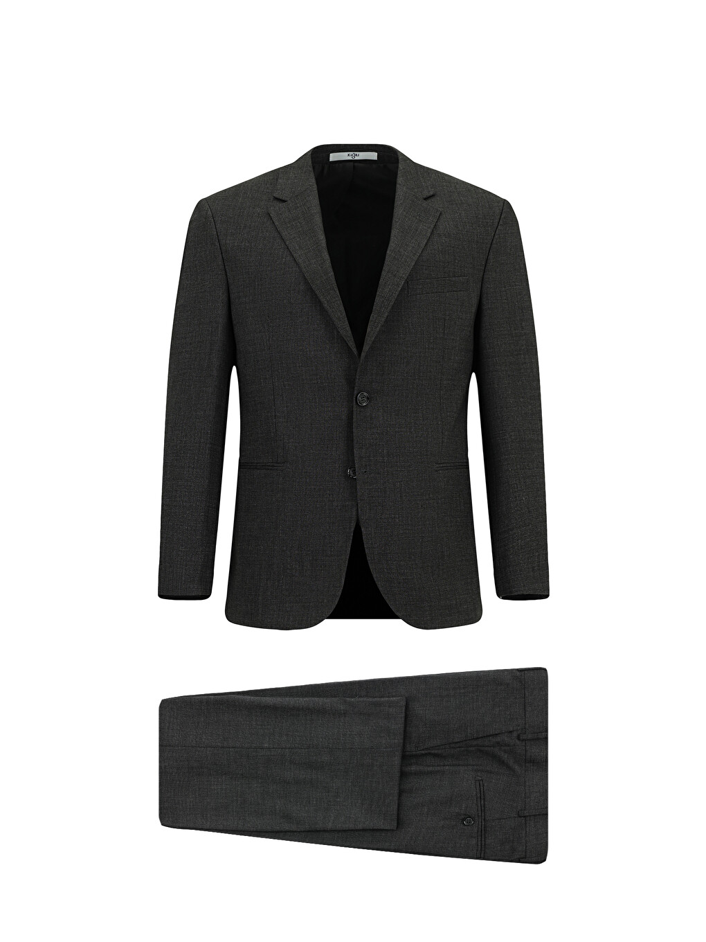 Antrasit 4 Drop Relaxed Fit Rahat Kesim Desenli Takım Elbise