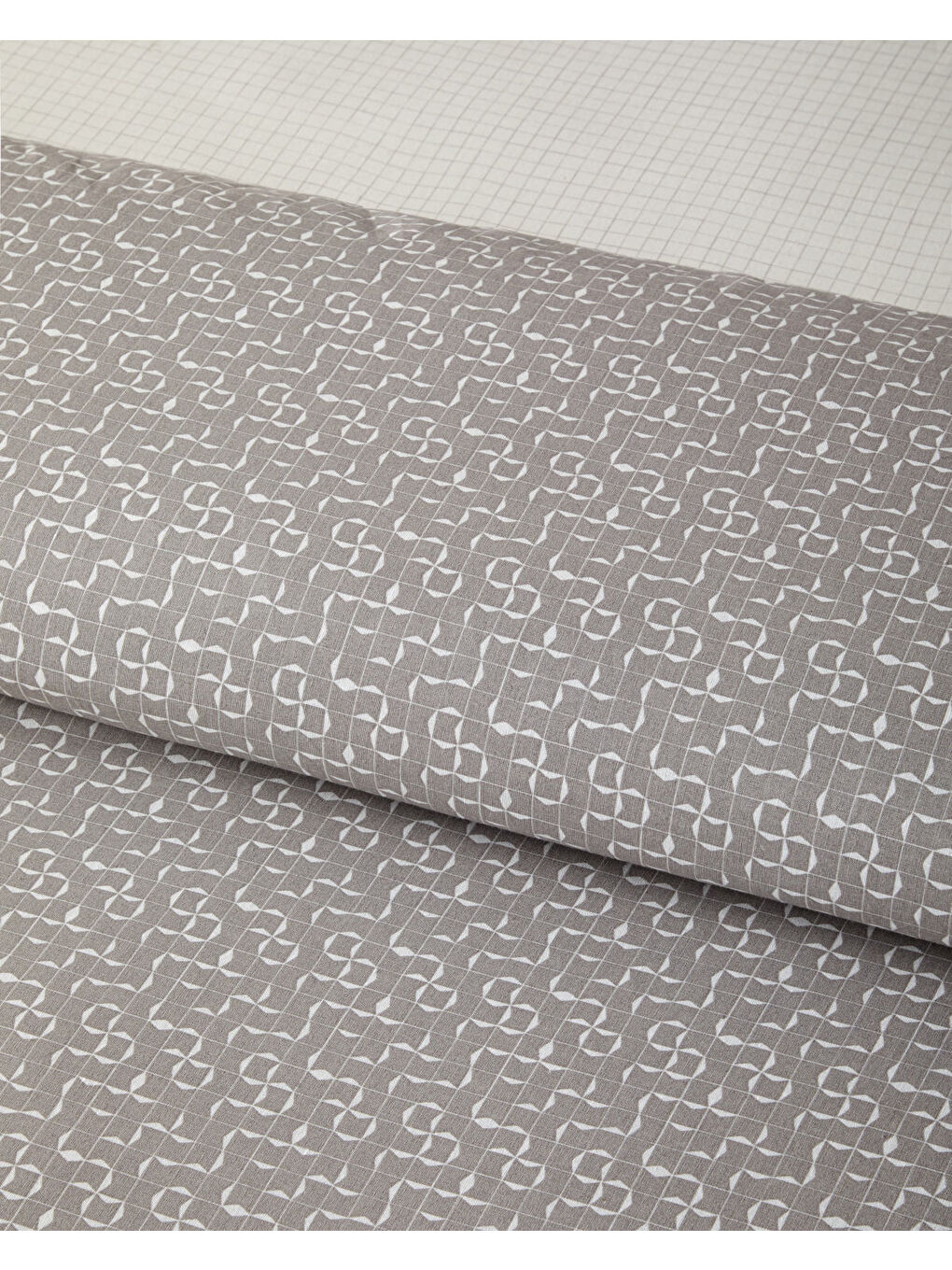 Bej Geomora Kolay Ütülenir Çift Kişilik Nevresim Takımı 200x220 cm Vizon-2