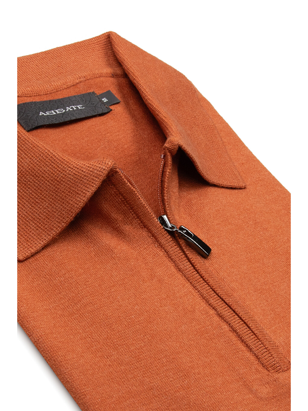 Mono Triko Örme Kaşmir Karışımlı Modern Fit Turuncu Polo Yaka Erkek Düz Polo Shirt-1