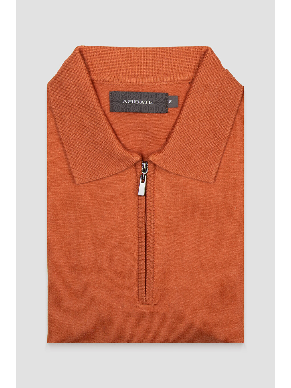 Mono Triko Örme Kaşmir Karışımlı Modern Fit Turuncu Polo Yaka Erkek Düz Polo Shirt-3