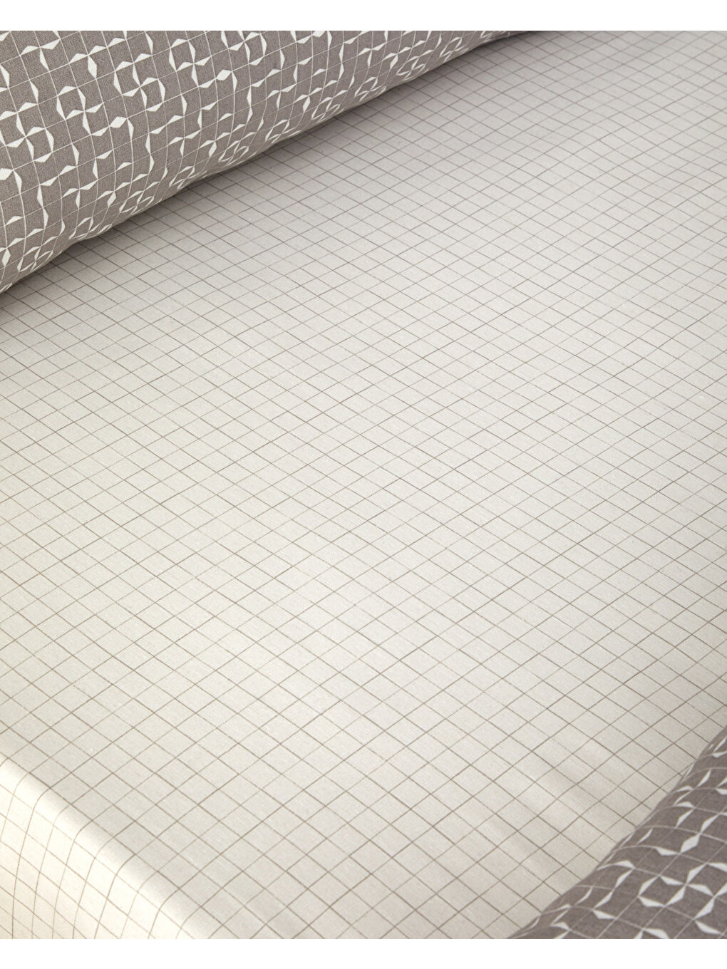 Bej Geomora Kolay Ütülenir Çift Kişilik Nevresim Takımı 200x220 cm Vizon-5