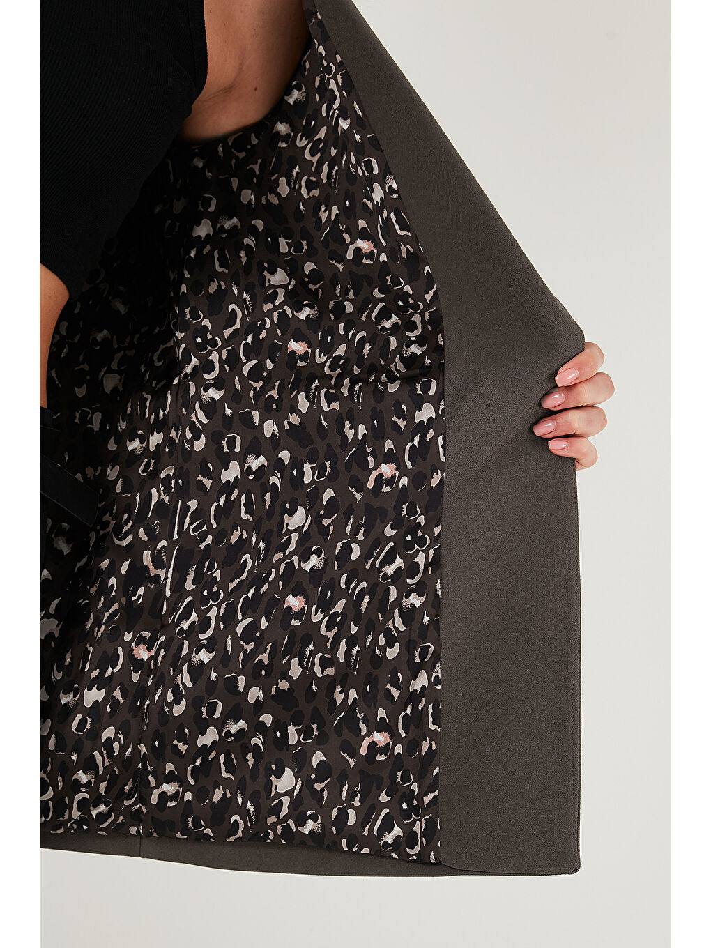 Kahverengi Regular Fit Klasik Yaka Desenli Astar Detaylı Blazer Ceket 6839227-5