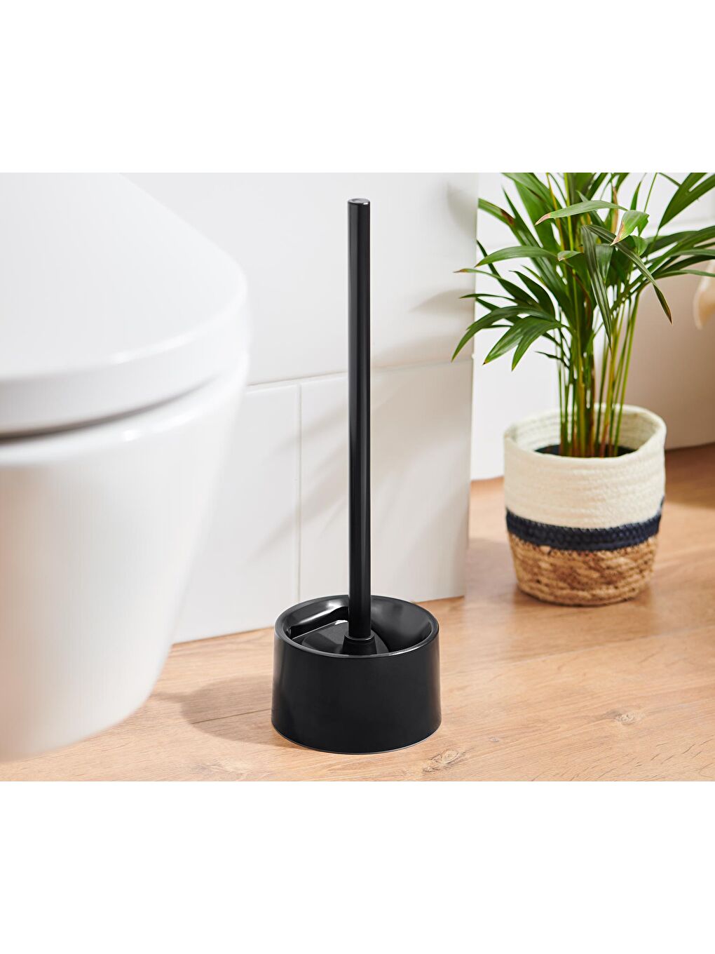 Renksiz Tuvalet Fırçası, Silikon, Siyah