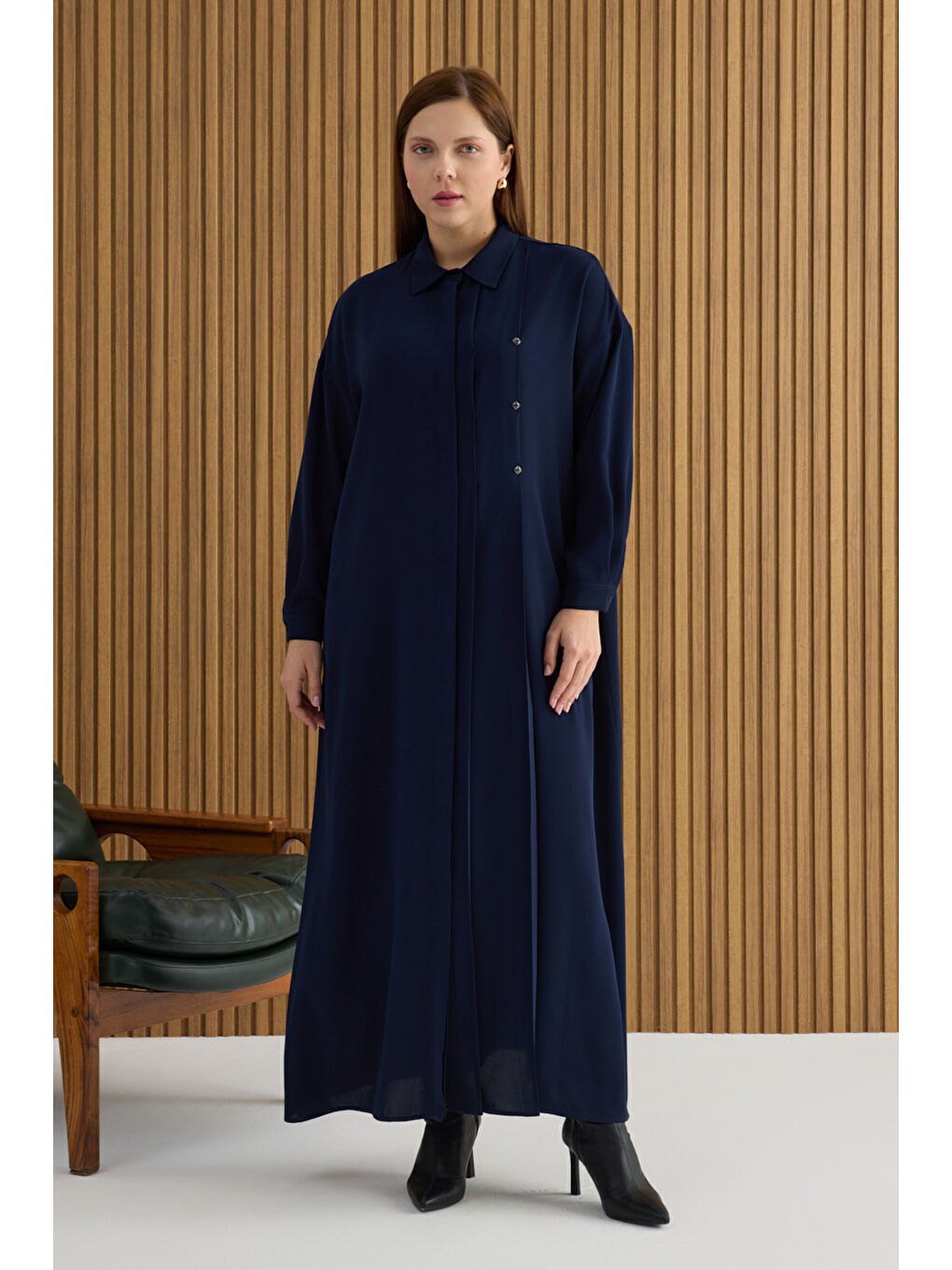 Lacivert Koza Logolu Elbise-1