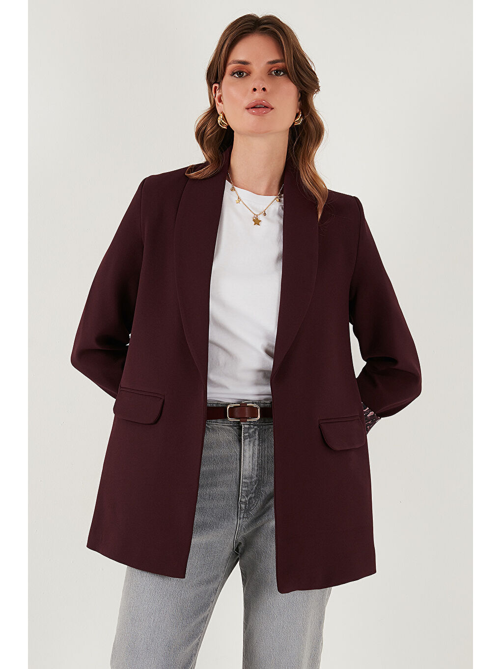 Mürdüm Regular Fit Klasik Yaka Desenli Astar Detaylı Blazer Ceket 6839227-2