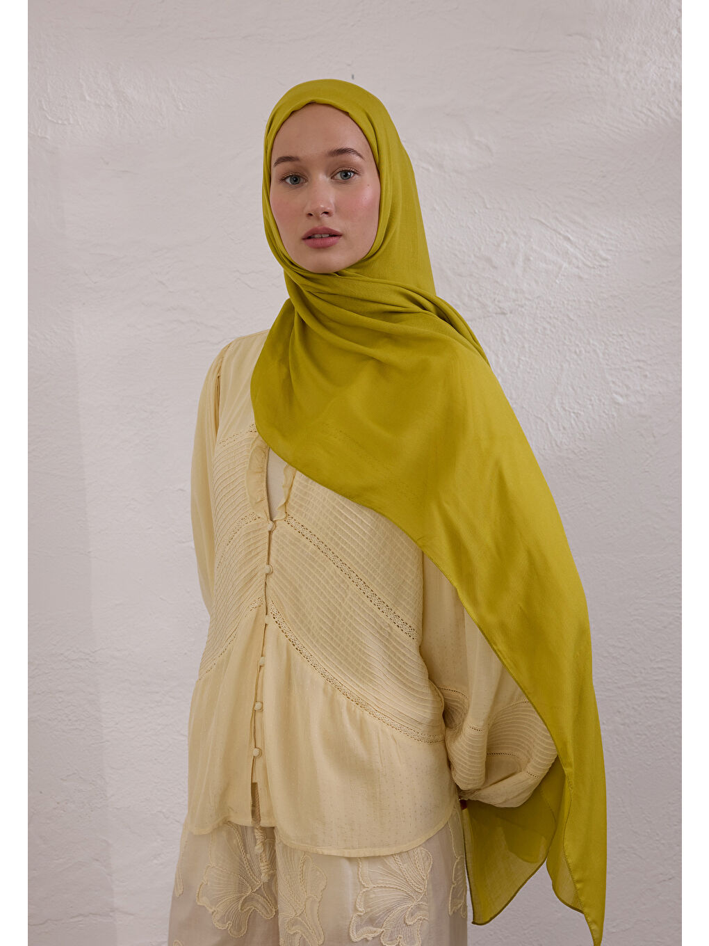 Soft Viskon Yağ Yeşili Şal-1