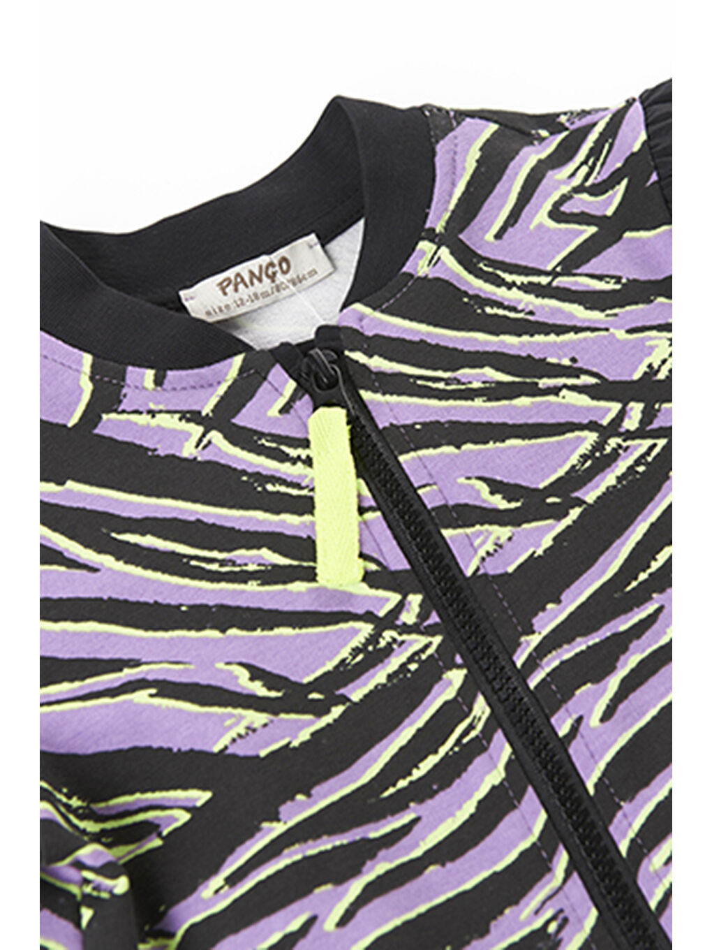 Kız Bebek Zebra Desenli Fermuarlı Siyah Sweatshirt-2