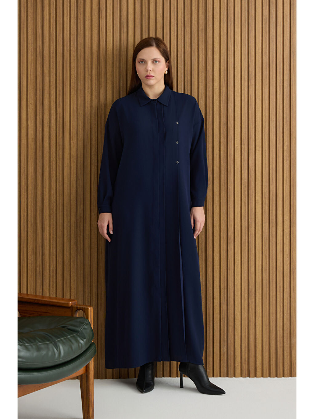 Lacivert Koza Logolu Elbise-2