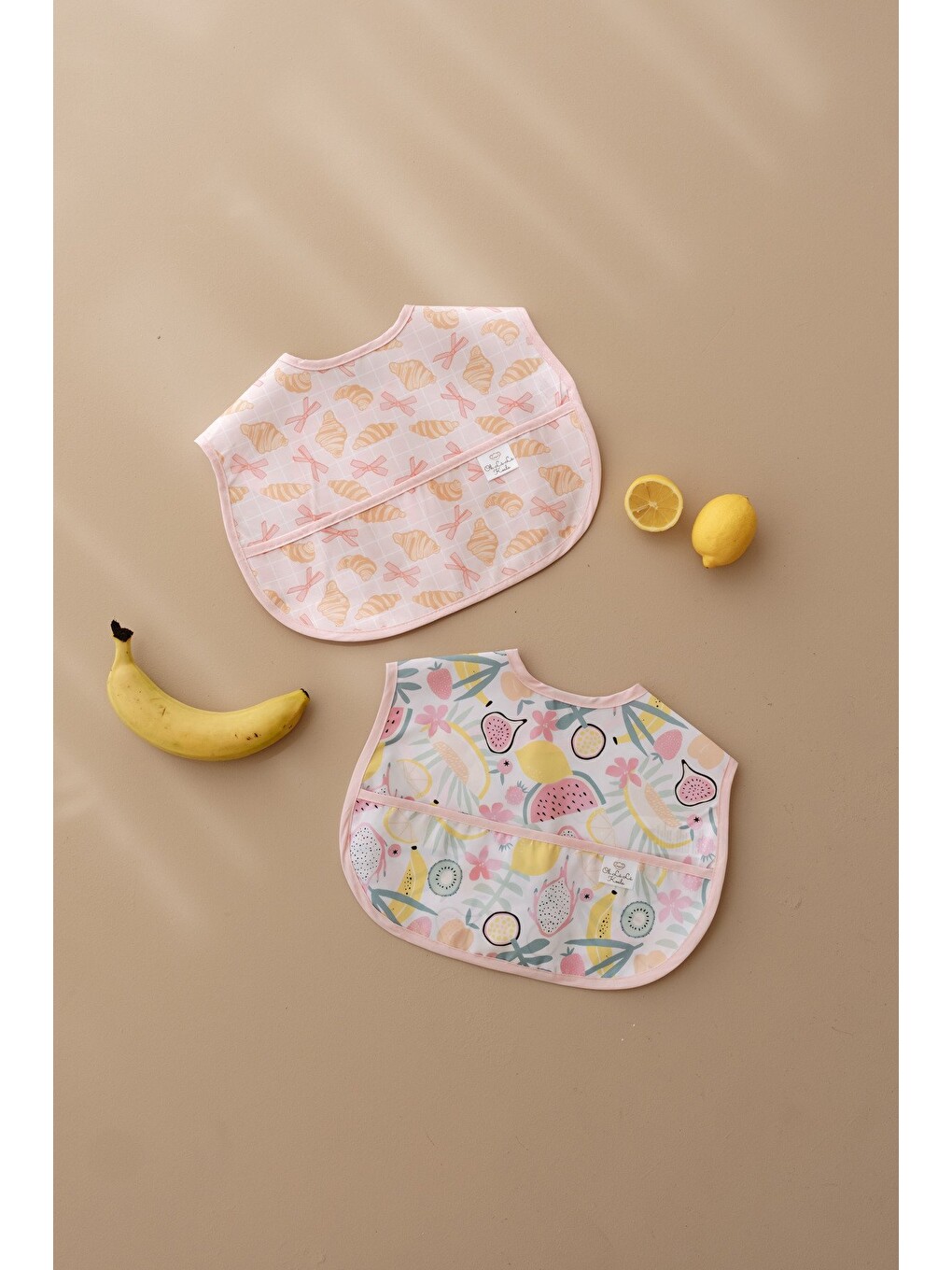 Pudra Biyeli 2li Sıvı Geçirmez Mama Önlüğü 6-36 AY-1