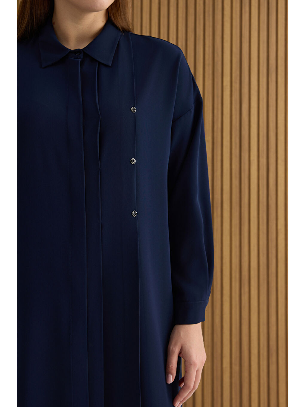 Lacivert Koza Logolu Elbise-4