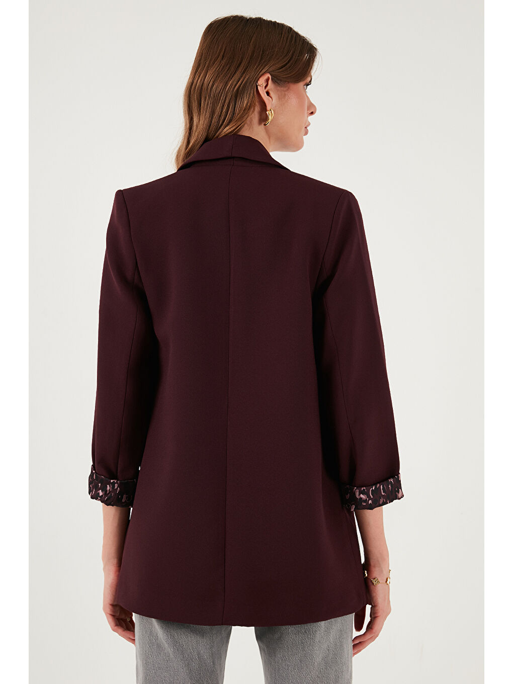 Mürdüm Regular Fit Klasik Yaka Desenli Astar Detaylı Blazer Ceket 6839227-6