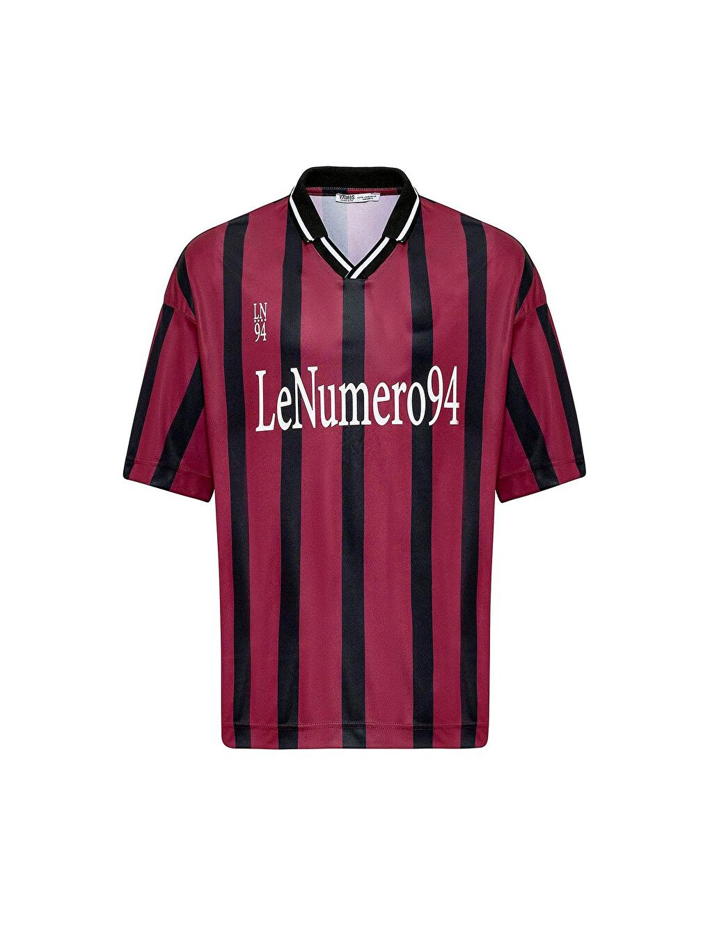 Oversize Baskılı Forma Tişört Bordo-1