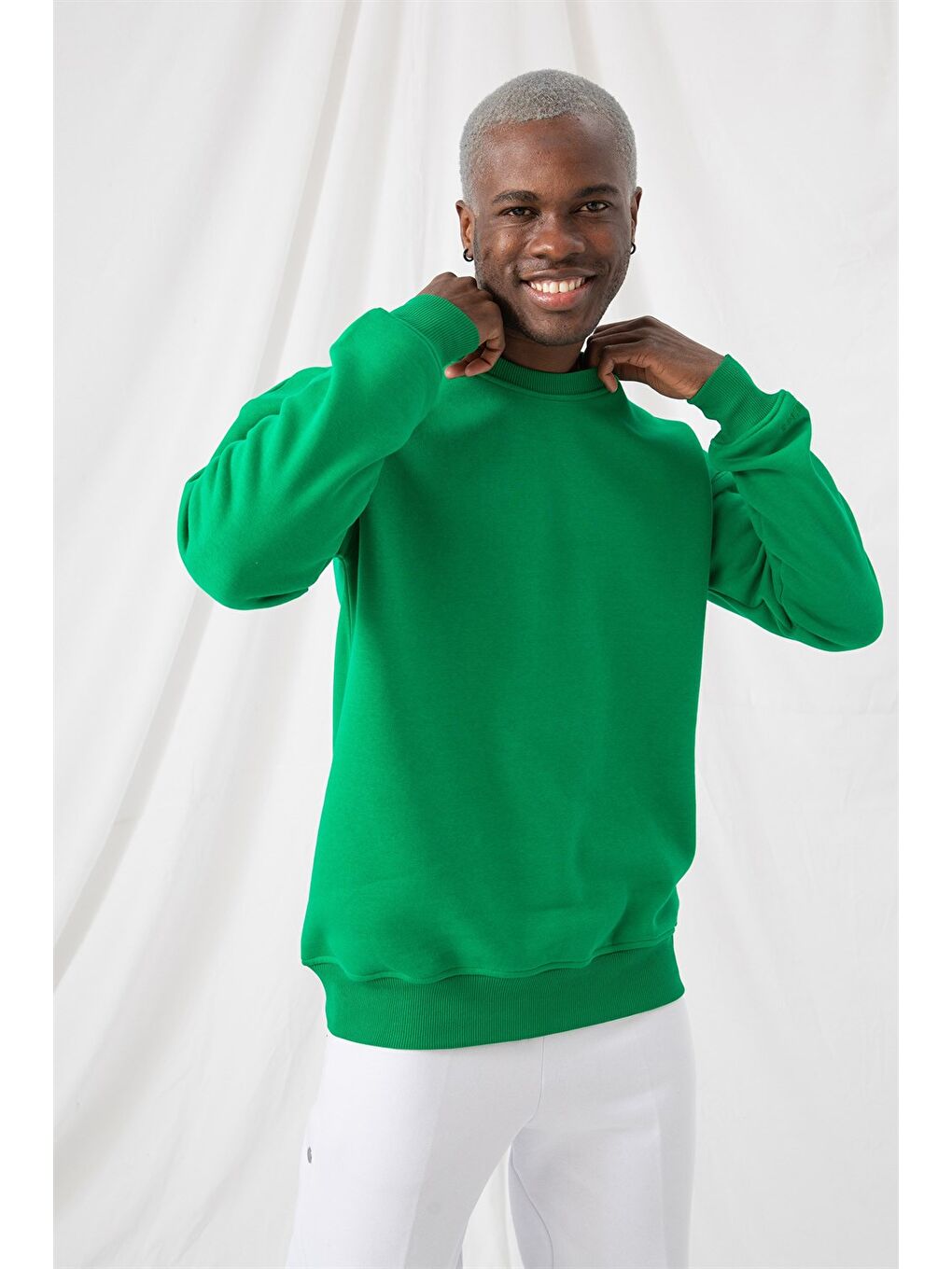 Erkek Vibe Oversize Zümrüt Yeşili Sweatshirt