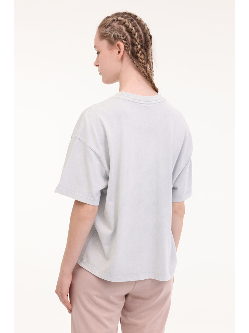 WL GALE 11SY788 5FX Gri Kadın Kısa Kol T-Shirt-1