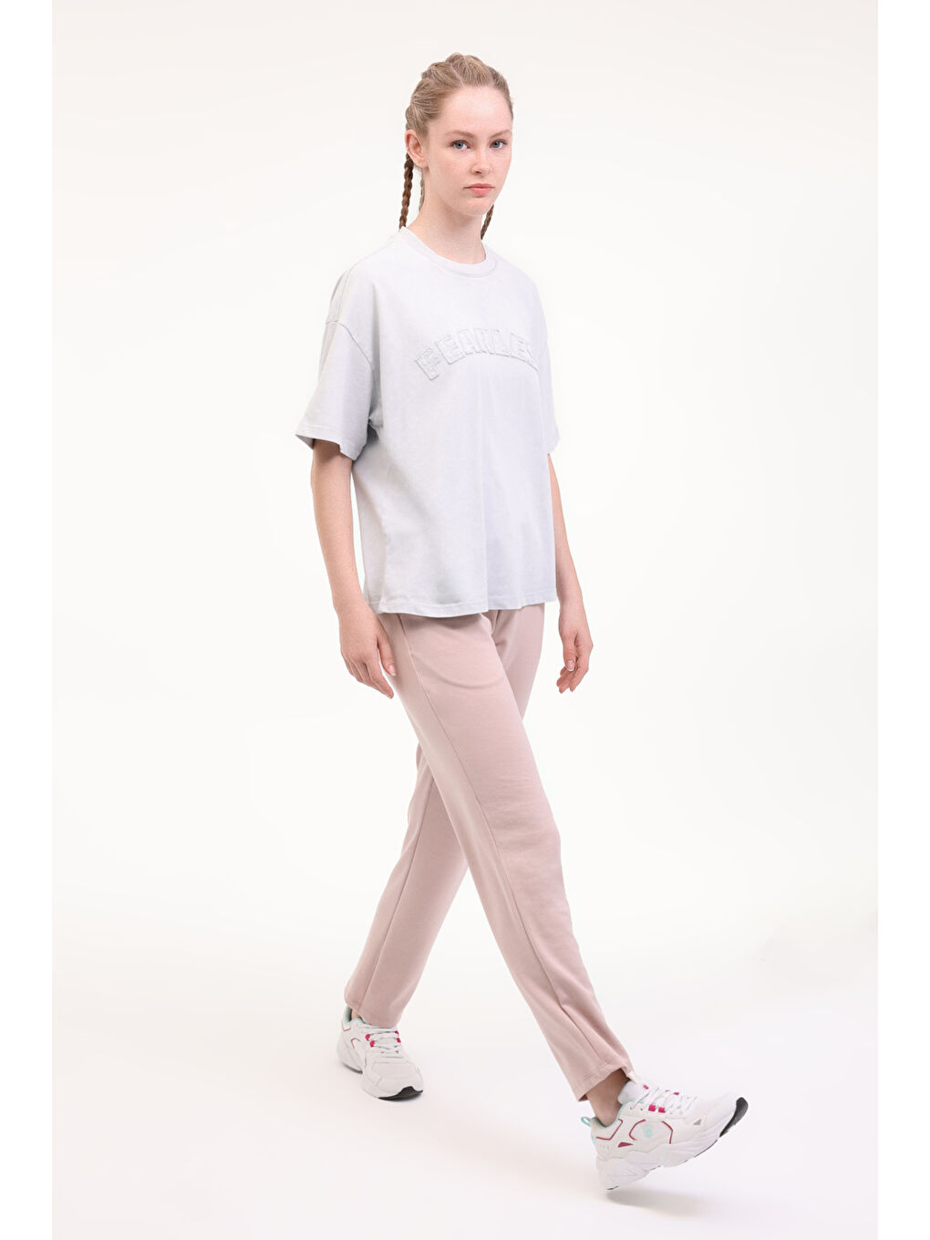 WL GALE 11SY788 5FX Gri Kadın Kısa Kol T-Shirt-2