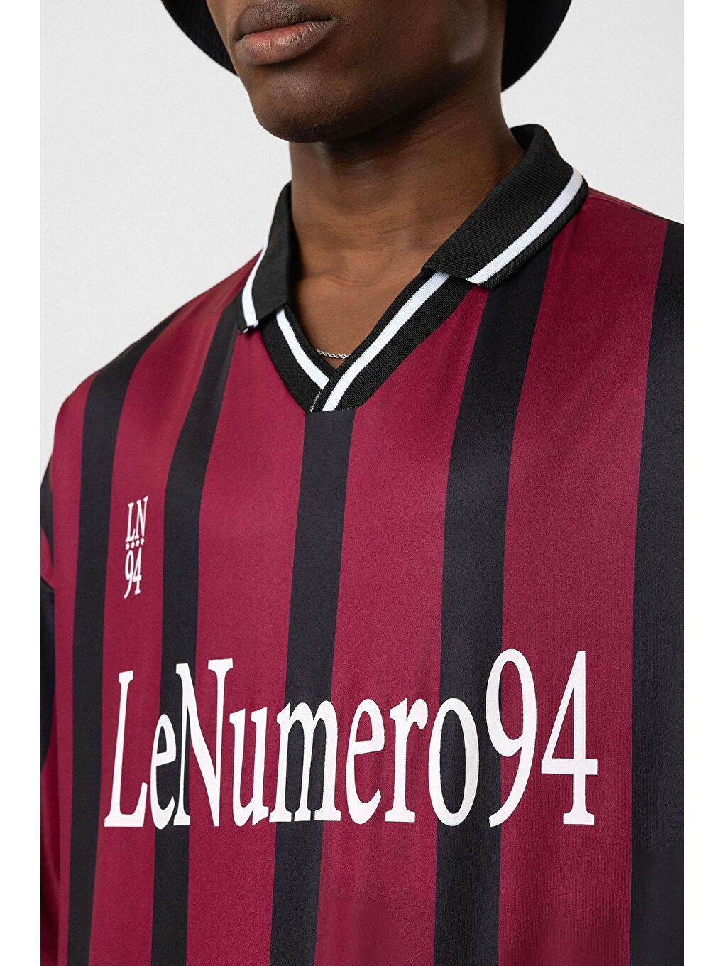 Oversize Baskılı Forma Tişört Bordo-5